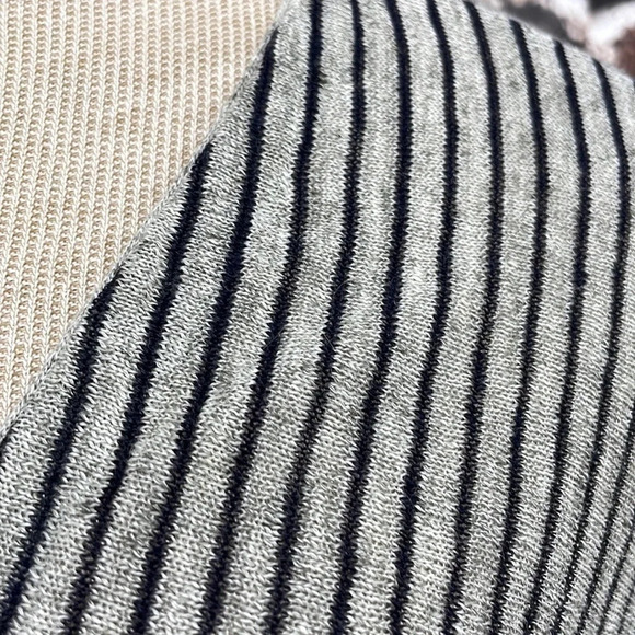 C.T. Plage Linen Shirt Dress Tunic Knit Stripes Gray Size 36 US 4 - Picture 3 of 12